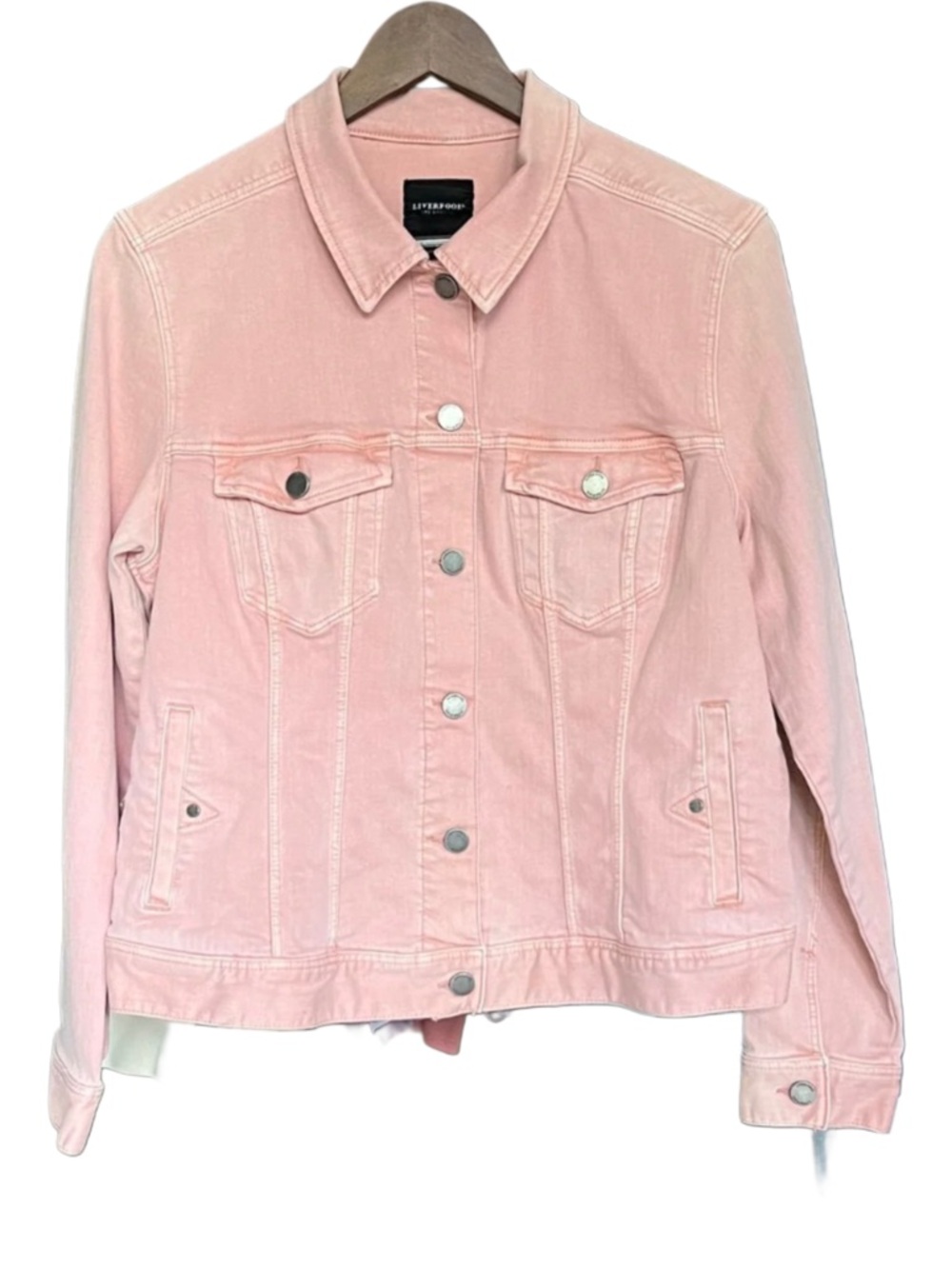 Liverpool Soft Pink Denim Trucker Jacket